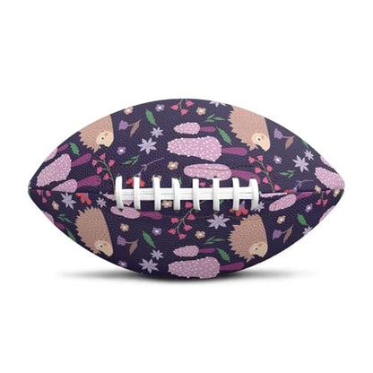 SYtrade Recreational Football Game Footballs PU Composite Leather Footballs for Training Indoor Outdoor - color: Hedgehog Flower Purple