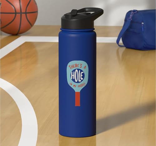 Funny Pickleball Excuse There's a Hole in My Paddle Stainless Steel Insulated Water Bottle - color: Royal Blue