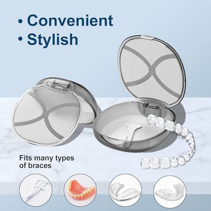 MOCEL Retainer Case with Vent Holes, Mouth Guard Case Dental Storage Container (White)