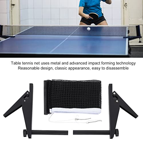 Professional Standard Table Tennis Net Rack Set, Indoor Table Tennis Match Net Bracket with Nylon Net, Portable Replacement Net Belt for Home Office or Club Use