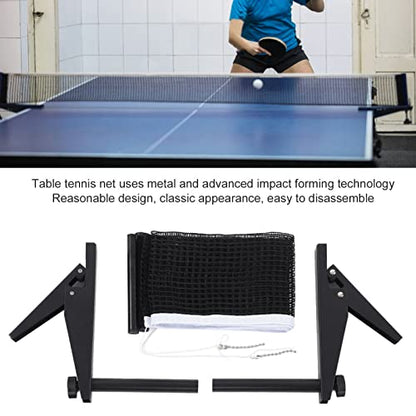 Professional Standard Table Tennis Net Rack Set, Indoor Table Tennis Match Net Bracket with Nylon Net, Stainless Steel Clamp for Tables Up to 4cm Thick, Portable Replacement Kit fo