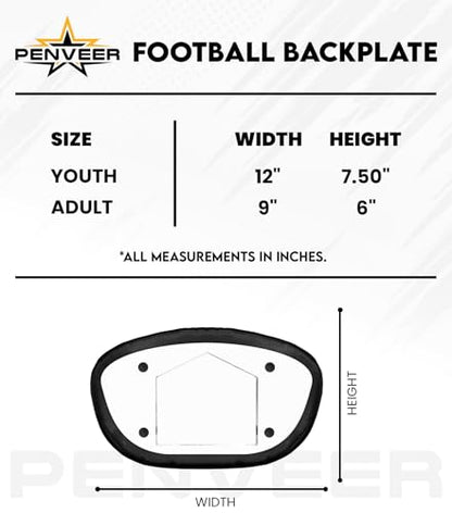 Football Backplate for Shoulder Pads with High Impact Padding, Adult & Youth Lower Backplate Football - color: White, size: Adult
