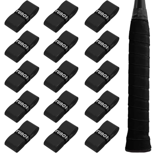 Zorfeter Anti-Slip Tennis Racket Grip Tape, Precut PU Grip Tape Sweat Absorbing Overgrip, Comfortable Handle for Tennis/Badminton/Pickleball/Squash - color: Black-15pcs