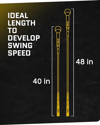 SKLZ Golf Swing Trainer and Warm Up Tool- Essential Golf Accessories for Golfers, Increase Swing Speed, Distance, Balance and Grip Strength - style: Gold Flex 48" Swing Trainer