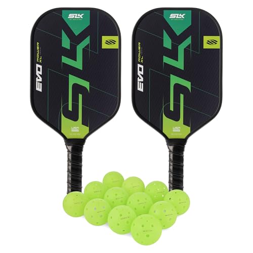 2025 SLK Evo Power XL Pickleball Paddle Bundle | 2 x Citron Paddles + 12 Pack Pickleballs