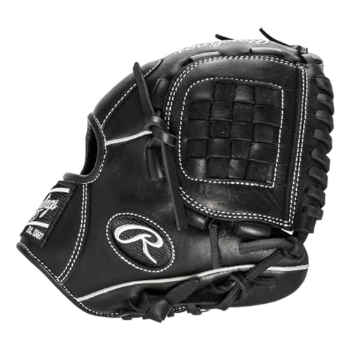 Rawlings Gamer Contour Series Utility Baseball Glove | Youth | Travel | Infield | Outfield | First Base | Black | Right Hand Thrower | Left Hand Thrower - size: 10"