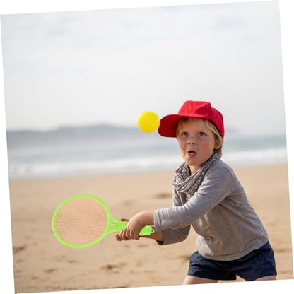 Sosoport Outdoor Tennis with Soft Balls Durable Plastic Racket for Boys and Safe Non Scratch Design for Indoor and Outdoor Sports Play