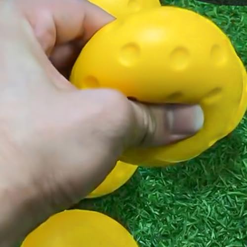 Quiet Foam Pickleballs Practice Balls Soft PU Balls Indoor & Outdoor for Reduced Noise Enduring Quiet Foam - color: bright yellow