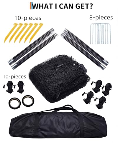 33ft Baseball Batting Cage with Frame and Net, Batting and Pitching Practice Net for Baseball, Softball, and Golf, Suitable for Backyard or Field