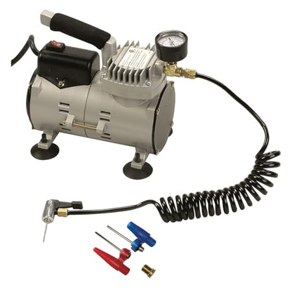 Champion Sports Electric Ball Inflator – Quiet High-PSI Air Compressor & Ball Pump for Sports Balls, 110–120V AC - size: 1/8 HP - 60 PSI (Ultra Quiet)