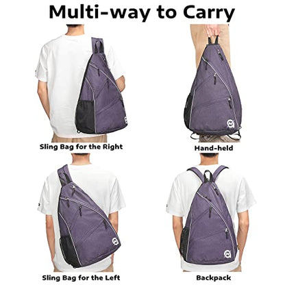 A11N SPORTS Pickleball Bag, Reversible Crossbody Sling Bag/Backpack for Women Men - color: Lavender