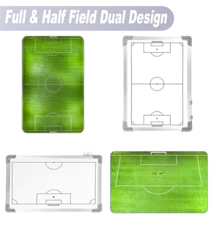 Soccer Coaching Board Magnetic, Double-Sided Dry Erase Soccer Tactics Board for Coaches, Soccer Magnet Board & Coaching Equipment with Markers, Pen, Carry Bag, Coach Gift - color: Soccer-white