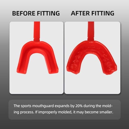 6-Pack Sports Mouthguard with Straps and Case, Custom Fit, Adult & Youth Mouthpiece, for Football, Hockey, Boxing, MMA, Basketball
