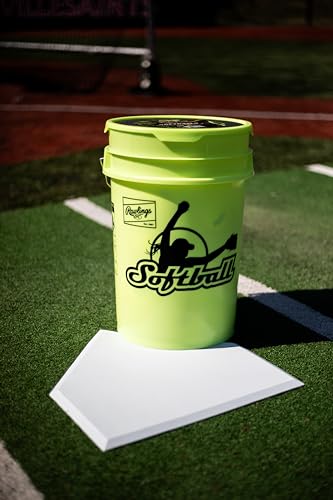 Rawlings | Bucket of 18 Practice Softballs | Ages 12U | 12" | Synthetic Cover