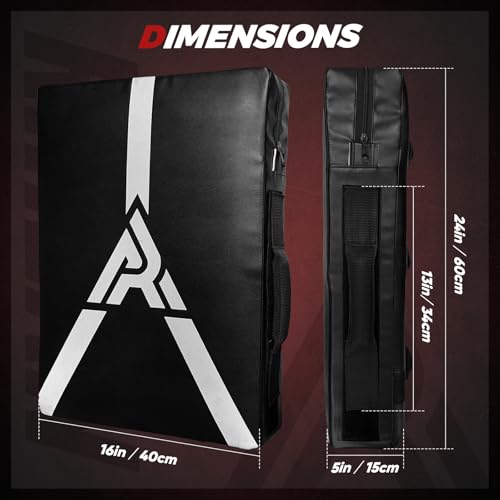 Martial Arts Kicking Shields - Kick Pad for Muay Thai, Taekwondo, Football, Basketball, Hockey Training - Denser Foam, Long Lasting PU Leather Kick Shield
