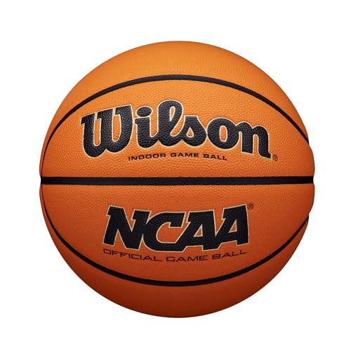 WILSON NCAA Evo NXT Official Indoor Game Basketballs - Sizes 6 and 7 - color: Black/Orange, size: Size 6 - 28.5"