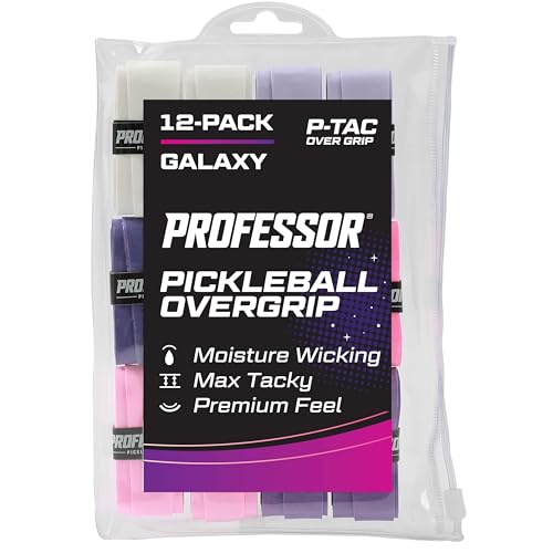 Professor P-Tac Pickleball Paddle Overgrip – Max Tacky, Moisture-Wicking Grip Tape for Pickleball Paddles in 6 & 12 Packs, Anti-Slip & Durable Overgrip for Control & Enhanced Performance - color: Galaxy - 12-Pack