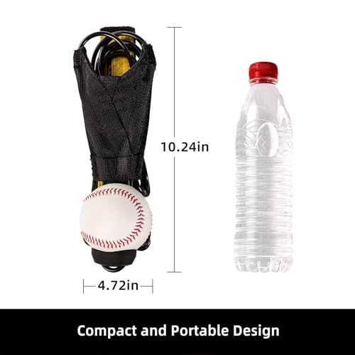 Batting Swing Trainer for Baseball and Softball, Portable Baseball Hitting Trainer, Solo Training Equipment for Beginners to Pros, Easy to Setup
