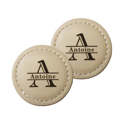 Personalized Golf Ball Markers, (Set of 2) Custom Magnetic Leather Golf Markers, Gift for Men Dad Husband - color: MZ