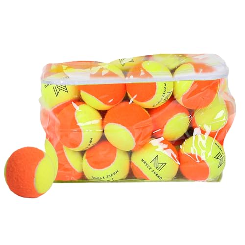 12/18/24/30/40 Pack Tennis Balls for Kids 25%-50% Low Compression Stage Tennis Ball for Beginners Youth Kids Training Practicing with Mesh Bag Easy to Transport - color: Y&O-30Pack