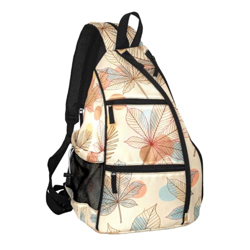 Pickleball Bag Fall Maple Leaves Pickle Ball Backpack for Women Men Premium Lightweight Crossbody Sling Bag Sports Backpack for Pickleball Paddle Tennis - color: Fall Maple Leaves