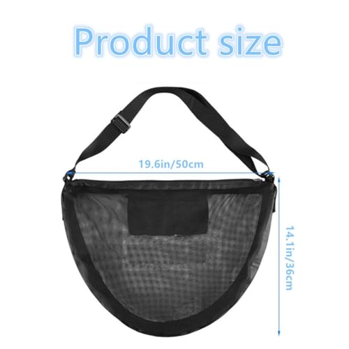 Mesh Sports Ball Bag, Large Capacity Football Basketball Shoulder Duffel, Multi Purpose Soccer Training Storage Organizer - color: Black