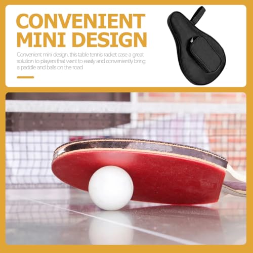 KALLORY Table Tennis Paddle Case Protective Fixed Storage Bag Black Reusable Organizing Carry Bag for Ping Pong Racket Sports Equipment