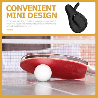 KALLORY Table Tennis Paddle Case Protective Fixed Storage Bag Black Reusable Organizing Carry Bag for Ping Pong Racket Sports Equipment