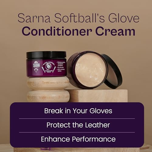 SARNA BASEBALL Glove Conditioner, Cream, 4 Oz – Break in Faster, Keep Leather Maintained – Glove Conditioner for Mitts & Softball Gear Made in USA - size: 4oz Softball