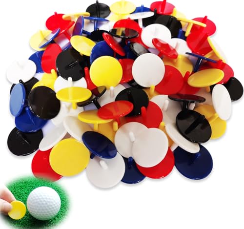 Adhere Golf Ball Markers 50 100 pcs Plastic Position Ball Marker Quarter Size 0.94 inch Flat Golf Ball Marker Mix Colour - color: Colorful・100