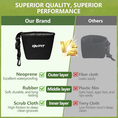 Golf Club and Golf Ball Cleaning Bag,Golf Ball Cleaner,Golf Club Cleaner,Cleans Club Grooves, Golf Bag Accessories,Machine Washable, Golfer Gifts for Men,Detachable Clip - color: black