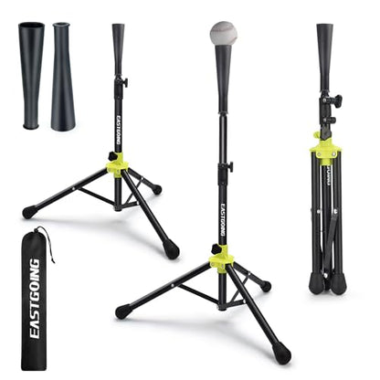 Heavy Duty Baseball and Softball Portable Travel Batting Tee.Adjustable Height|Portable|Collapsible. Baseball Hitting Tee for Any Age Player Practice - color: black-Tee
