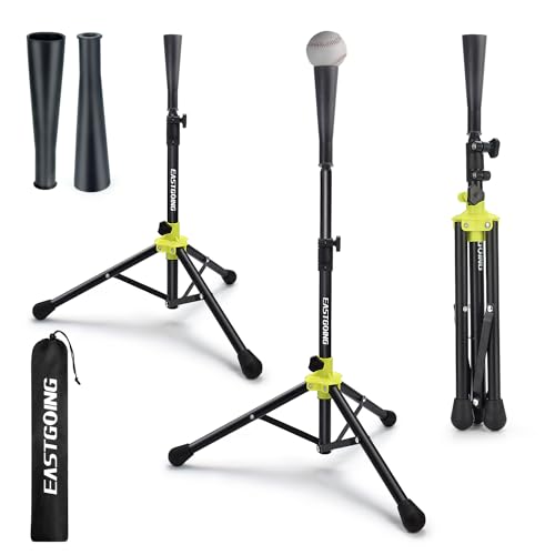 Heavy Duty Baseball and Softball Portable Travel Batting Tee.Adjustable Height|Portable|Collapsible. Baseball Hitting Tee for Any Age Player Practice