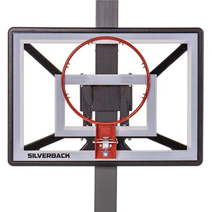 Silverback Junior Youth 33" Basketball Hoop with Lock ‘n Rock Mounting Technology Mounts to Round and Vertical Poles, Black (B8410W)