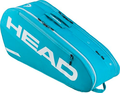 HEAD Tour Racquet Bag M (6R) Tennis Bag - Holds Up to 6 Racquets, CCT+ Climate Control Technology, 2 Main Compartments, Shoe Pocket & Backpack Carry System - color: Blue
