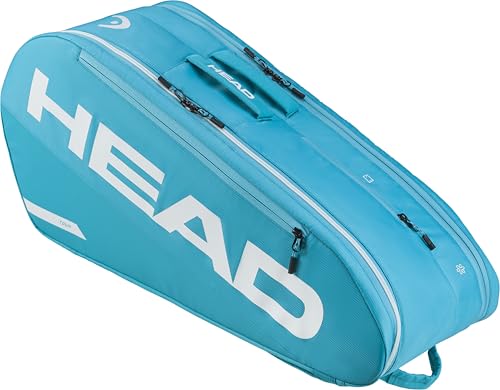 HEAD Tour Racquet Bag M (6R) Tennis Bag - Holds Up to 6 Racquets, CCT+ Climate Control Technology, 2 Main Compartments, Shoe Pocket & Backpack Carry System - color: Blue