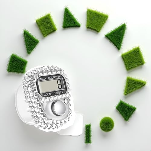 Electronic Finger Tally Counter Clicker Counter,Portable Digital Display Tally Counter,Convenient Resettable Mini Lap Counter for Golf Goods Counting Accessories,Track and Field Lap Counters - color: Silver