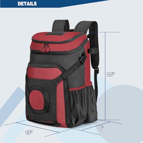 Smasrob Baseball Bag for Adult and Youth, Baseball Backpack Softball Bag with Helmet Holder, Shoe Compartment and Fence Hook - color: Red