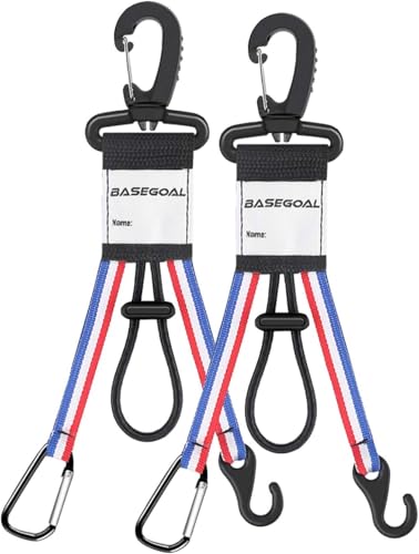 BaseGoal 3 in 1 Dugout Organizer, Baseball Softball Bag Hook for Fence, Bat Holder for Dugout Fence, Baseball Dugout Accessories, Water Bottle Hook for Bag (2 Pack) - color: Black
