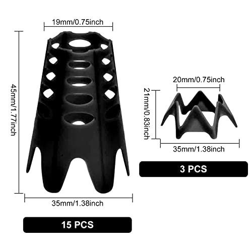 Golf Simulator Tees, Plastic Indoor Golf Mat Tees Practice Turf and Driving Range Winter Golf Tees (18 Pcs) - color: Black