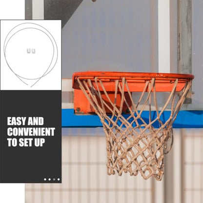 SHERCHPRY 2pcs Heavy Duty Steel Wire Basketball Net Threading Cord Rope for Outdoor School Community Park Hoop Net Fixing Accessories