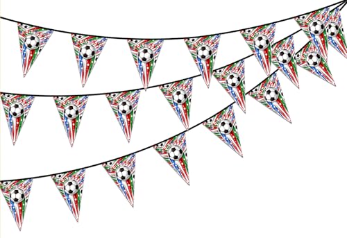 2026 North America Soccer Banner, 23ft Football Themed String Flags, 20PCS Soccer Bunting Banner, USA Canada Mexico Themed Indoor Outdoor Decor for Sports Party Bar Garden Tailgate, Polyester - color: G1