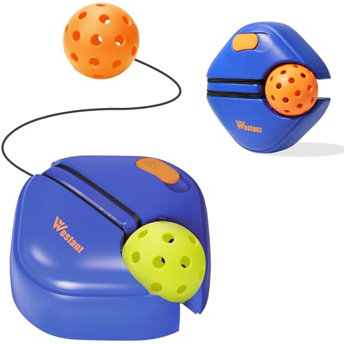 Westant Match Buddy Pickleball Trainer - Pickle Ball Practice Rebounder with 2 Balls, Pickleball Training Aids for Adults, Kids, for Self Practice - color: Blue