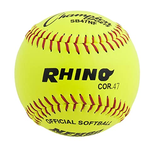 Champion Sports Softballs – Leather & Synthetic Options for Practice or Games, Multiple Sizes - size: 12 Inch, style: Leather Poly Core (Pack of 12)