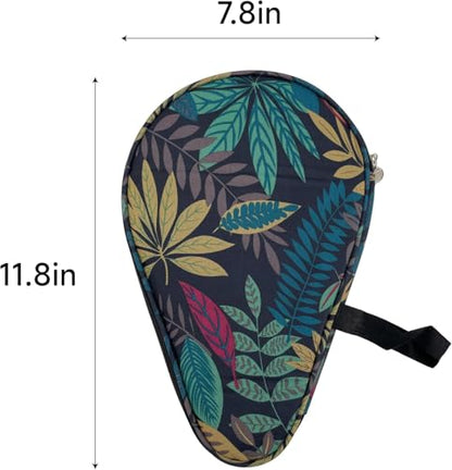 Colorful Table Tennis Racket Cover Ping Pong Paddle Bag Table Tennis Racket Case - color: Yellow leaf