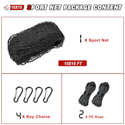 Baseball Softball Backstop Nets,Sports Net,Sports Netting Barrier,Sports Netting for Backyard,Twisted Knotted PE Net