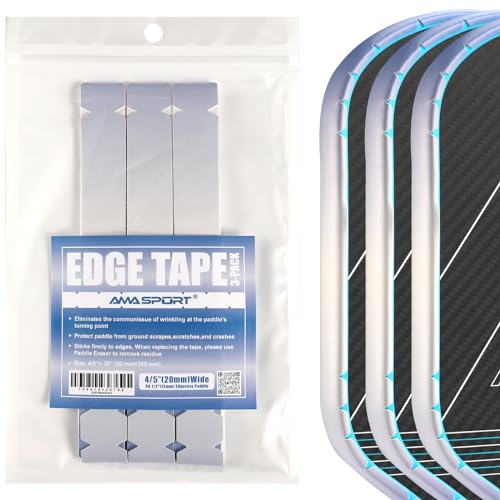 PICKLETECH Pickleball Paddle Protection Tape - Paddle Head Edge Guard - Racket Edge Protection Tape -Fit Perfectly Curved Edge -No Wrinkling - color: Gradient Blue Gray, size: Width 20mm