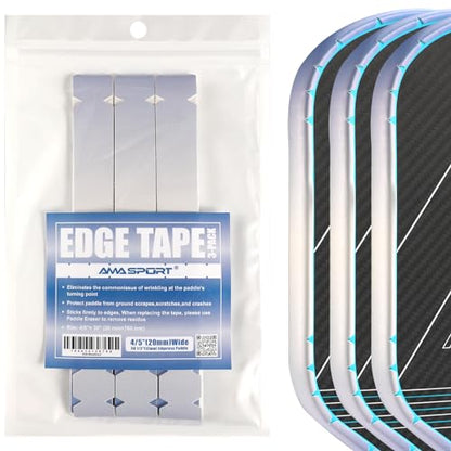 PICKLETECH Pickleball Paddle Protection Tape - Paddle Head Edge Guard - Racket Edge Protection Tape -Fit Perfectly Curved Edge -No Wrinkling - color: Gradient Blue Gray, size: Width 20mm
