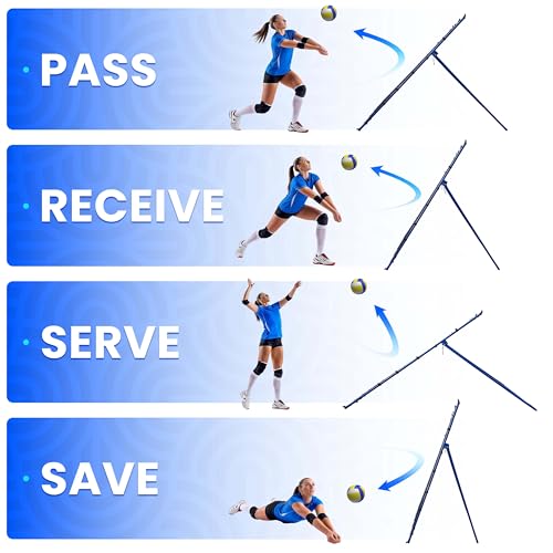 Volleyball Rebounder Net 7x4 FT, Multi-Sport Training Net with 45-Strand High Elastic Cords, Volleyball Rebounder, Soccer Rebounder, Baseball Net for Indoor Outdoor Practice
