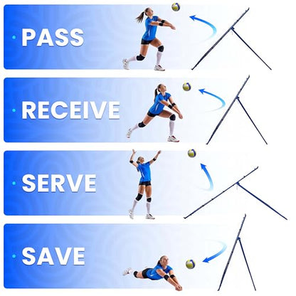 Volleyball Rebounder Net 7x4 FT, Multi-Sport Training Net with 45-Strand High Elastic Cords, Volleyball Rebounder, Soccer Rebounder, Baseball Net for Indoor Outdoor Practice